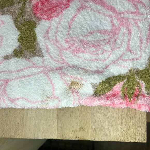 🌹 Vintage Royal Terry of CA Bath Towel - Romantic Pink Floral-Shabby Chic - Picture 3 of 7